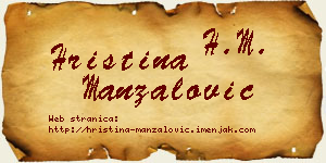 Hristina Manzalović vizit kartica